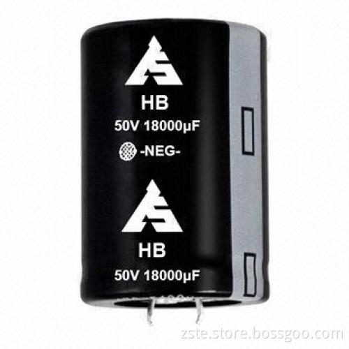 Snap-in Aluminum Electrolytic Capacitor for Switching Power/Inverter Smoothing, 50V, 18000uf. 3000H